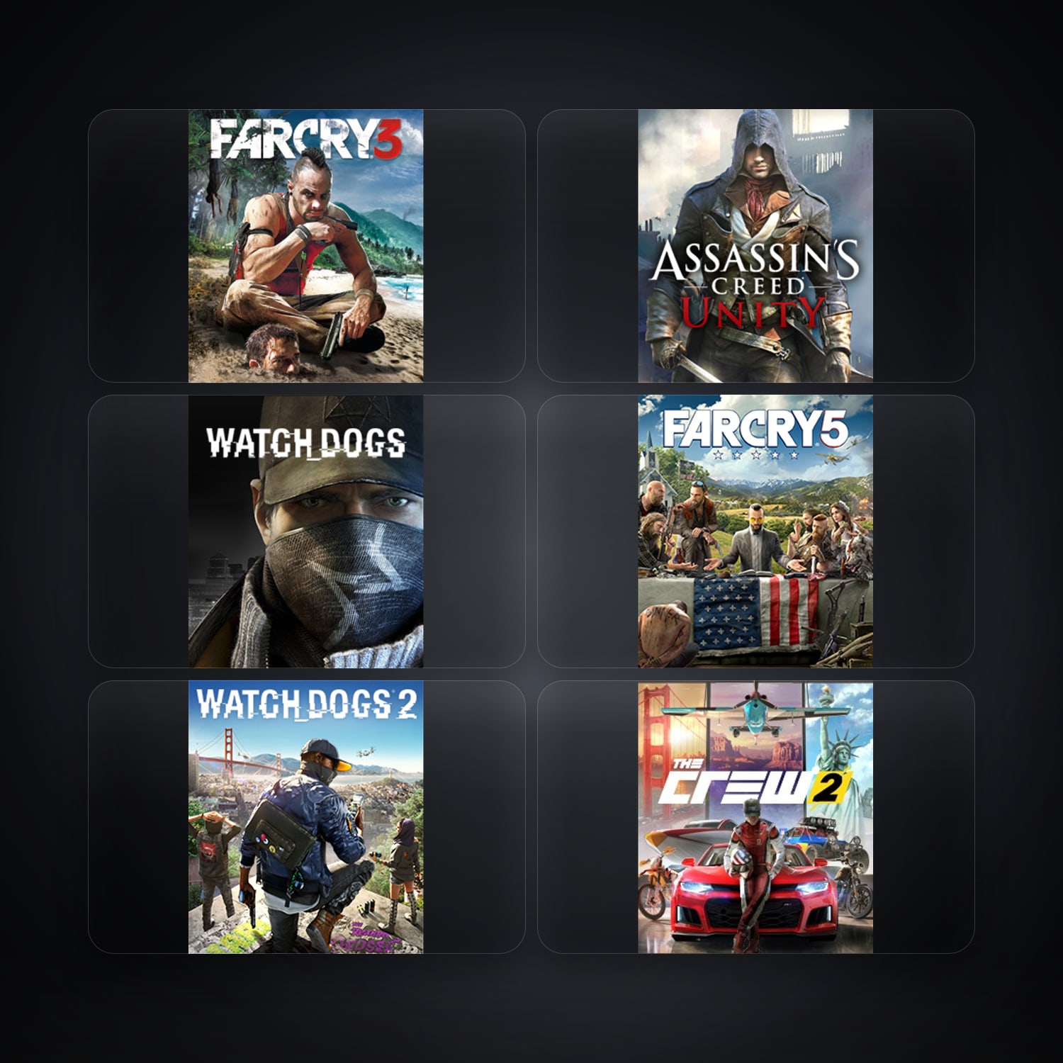 حساب يوبيسوفت فيه Far Cry 3 Deluxe Edition وAssassin's Creed Unity، FR، 8 ألعاب — HabibiAccounts