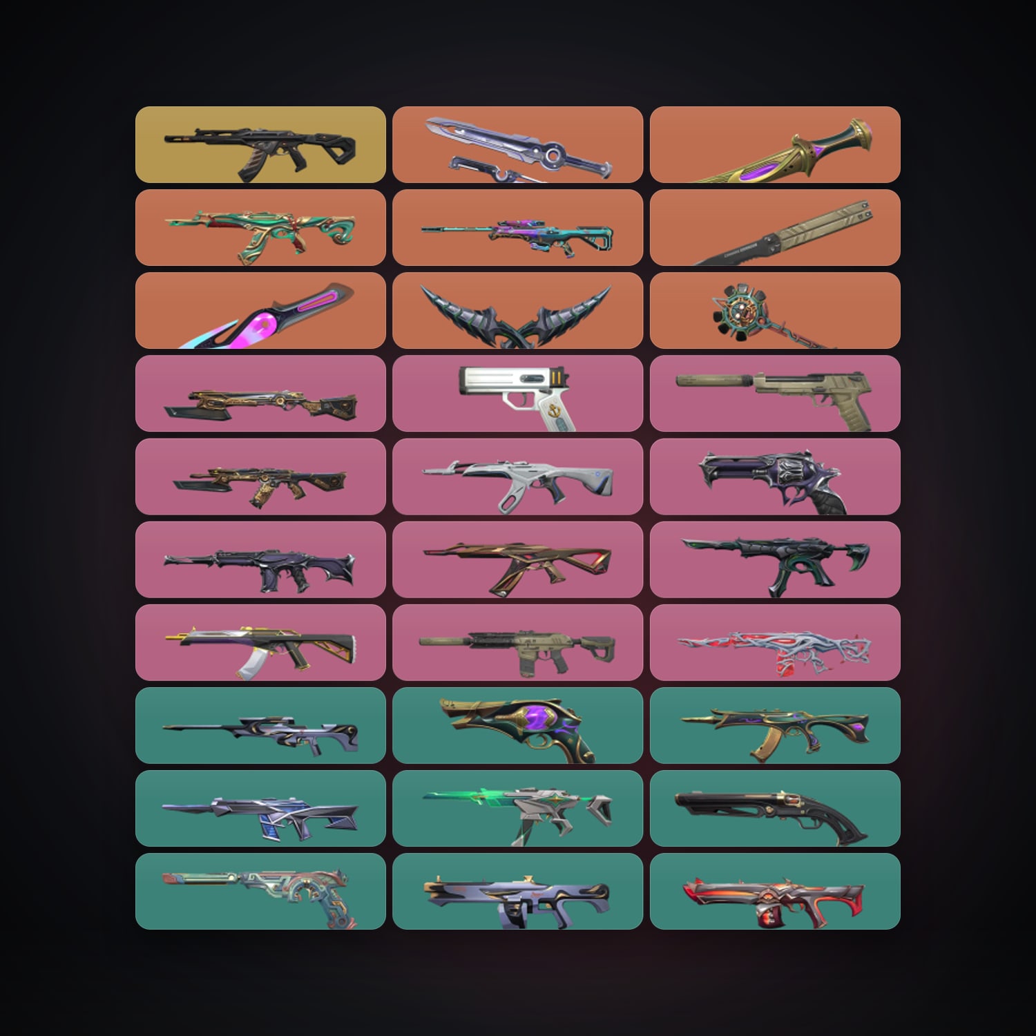 Valorant account: BR Gold 3 locker — 6 knives, 117 skins, lvl 196 — 140 LoL champions, 87 LoL skins — HabibiAccounts