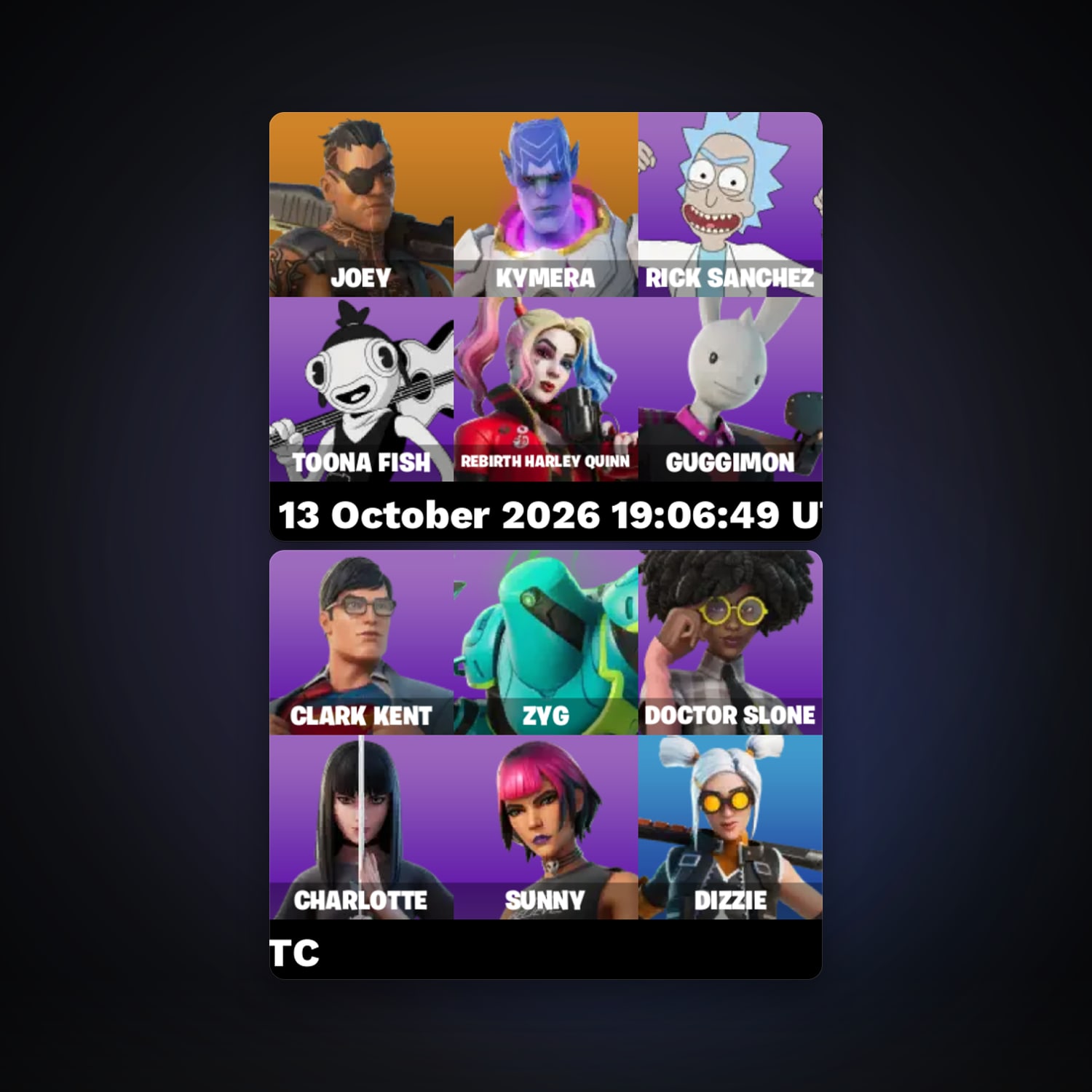 Fortnite account with Joey & Kymera — 12 skins — 300 V-Bucks — lvl 188 — HabibiAccounts