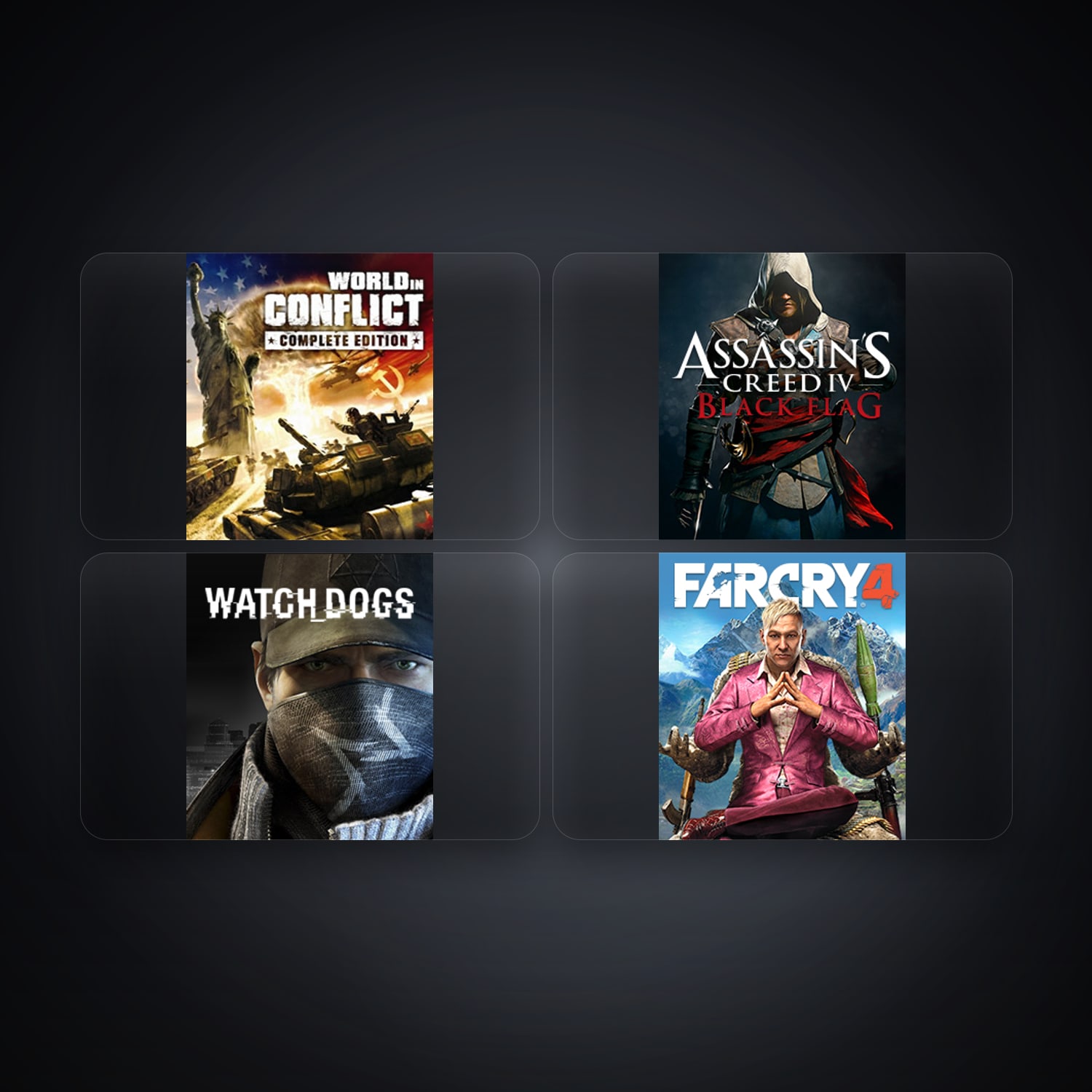حساب يوبيسوفت فيه World In Conflict وAssassin’s Creed IV Black Flag، MX، 5 ألعاب — HabibiAccounts