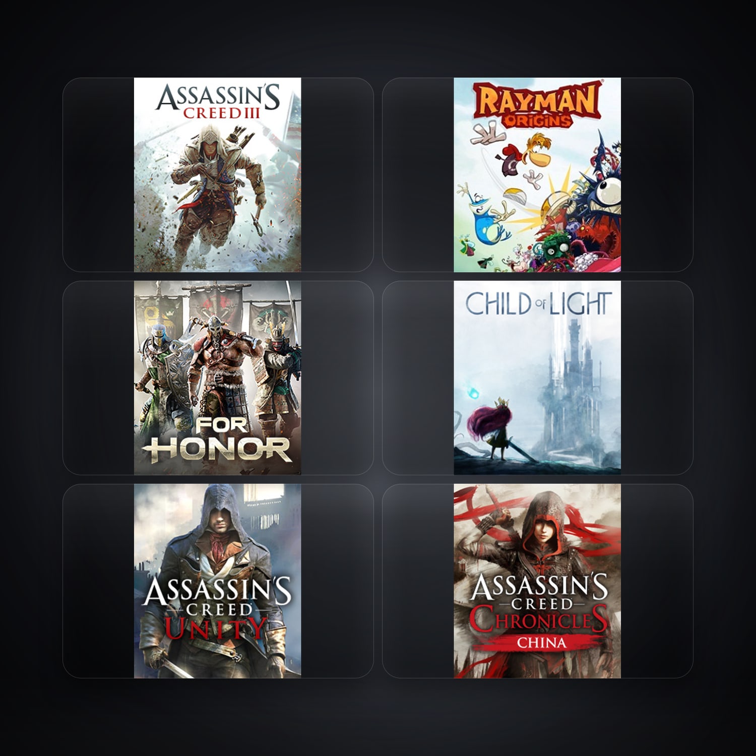 حساب يوبيسوفت فيه Assassin's Creed III وRayman Origins، ES، 7 ألعاب — HabibiAccounts