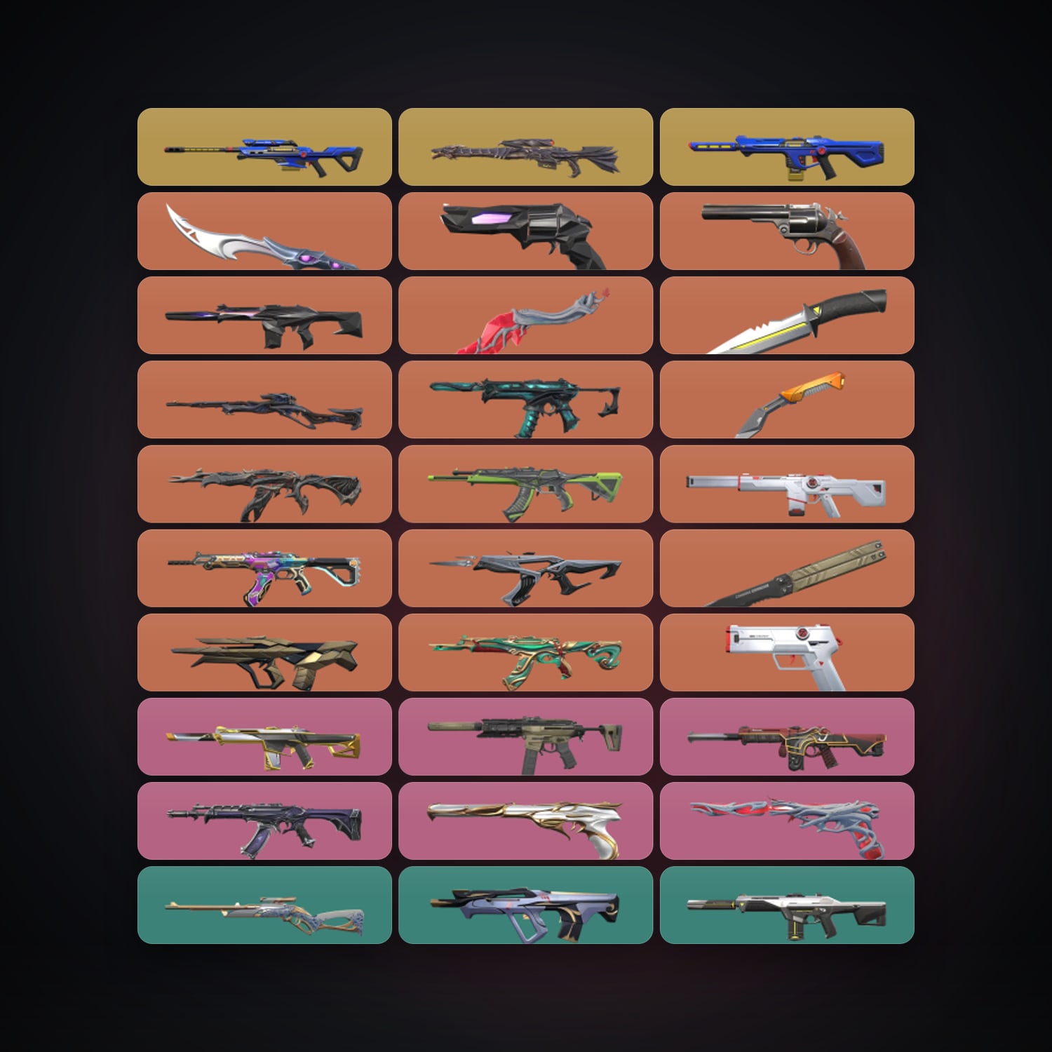 Valorant account: EU Diamond 3 locker — 5 knives, 101 skins, lvl 306 — HabibiAccounts