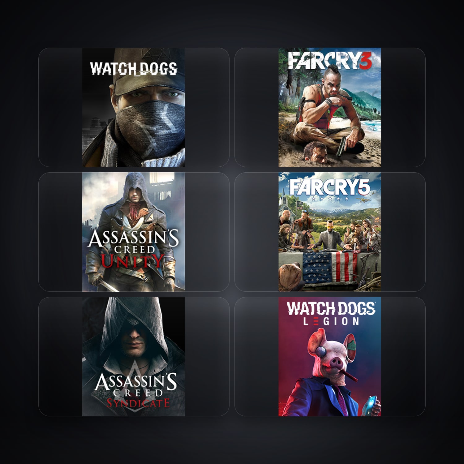 حساب يوبيسوفت فيه Watch_Dogs وFar Cry 3 Deluxe Edition، US، 11 ألعاب — HabibiAccounts