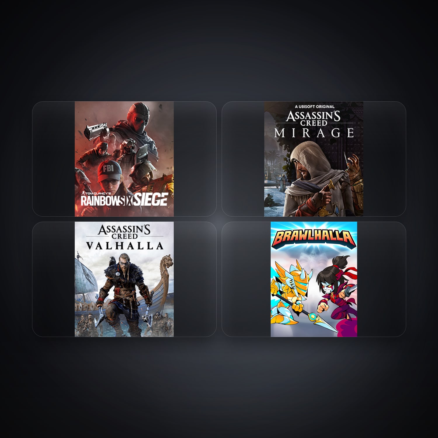 حساب يوبيسوفت فيه Tom Clancy's Rainbow Six Siege وAssassin's Creed Mirage، US، 4 ألعاب — HabibiAccounts