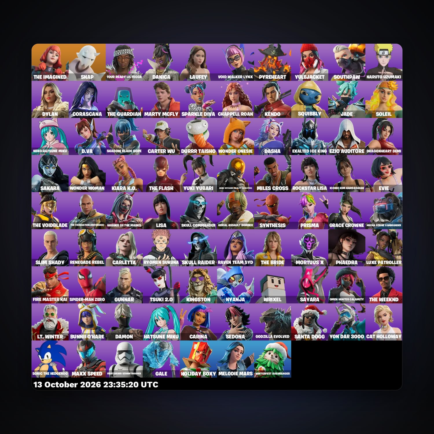Fortnite account with The Imagined & Snap — 87 skins — 200 V-Bucks — lvl 418 — HabibiAccounts