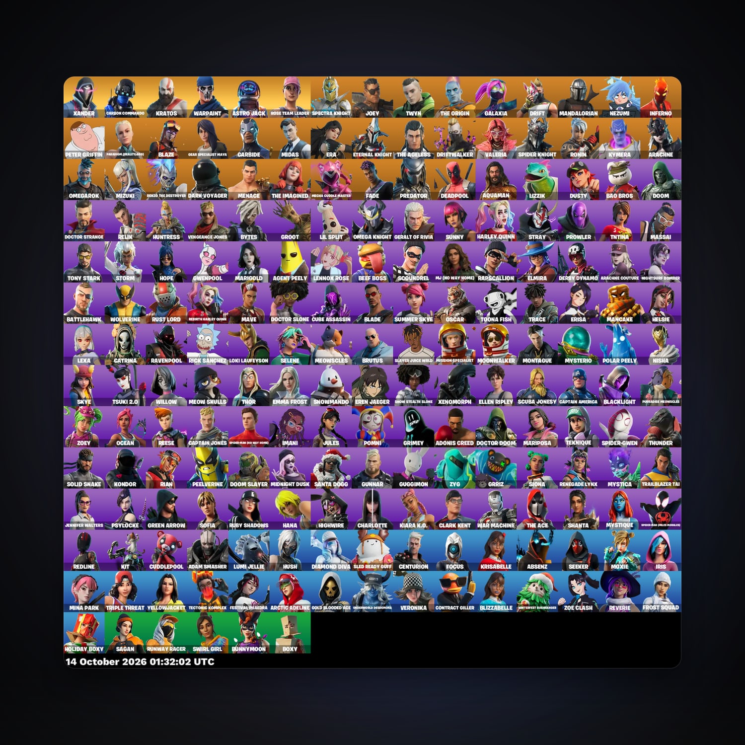 حساب فورتنايت Drift وSpectra Knight، اللوكر مليان 201 سكن، لفل 2296، 355 فوز — HabibiAccounts