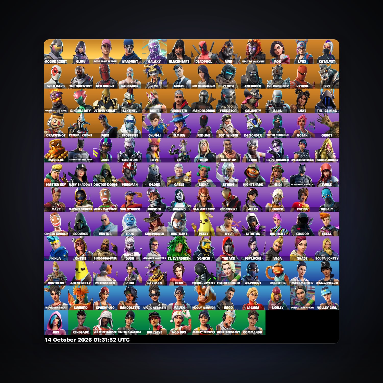 Fortnite account with Deadpool & Blackheart — 141 skins — 900 V-Bucks — lvl 1289 — HabibiAccounts