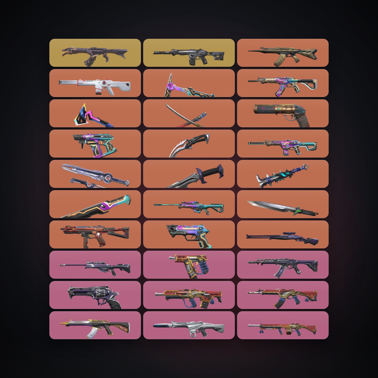 Valorant account: NA Gold 3 locker — 9 knives, 132 skins, lvl 225 — HabibiAccounts