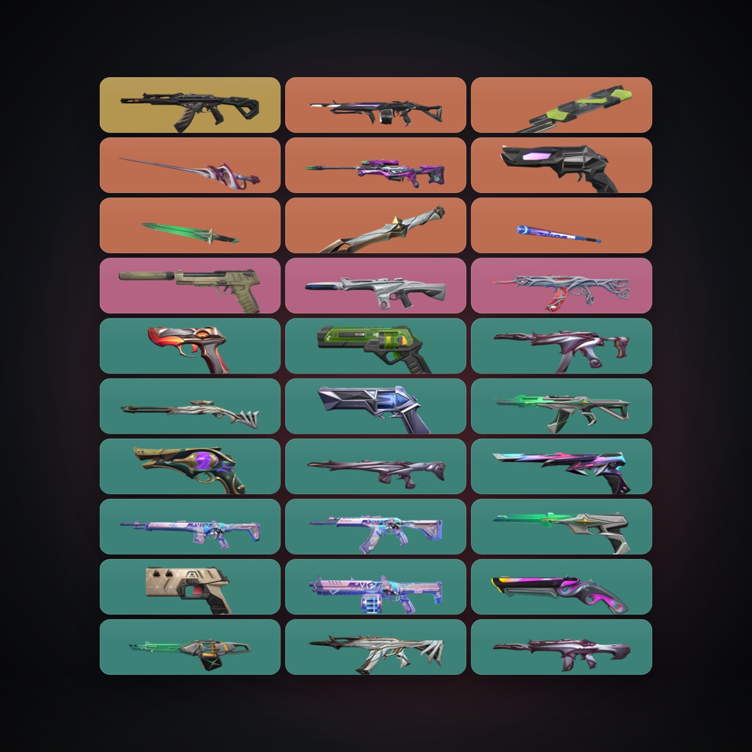 Valorant account: AP Diamond 2 locker — 5 knives, 79 skins, lvl 467 — HabibiAccounts