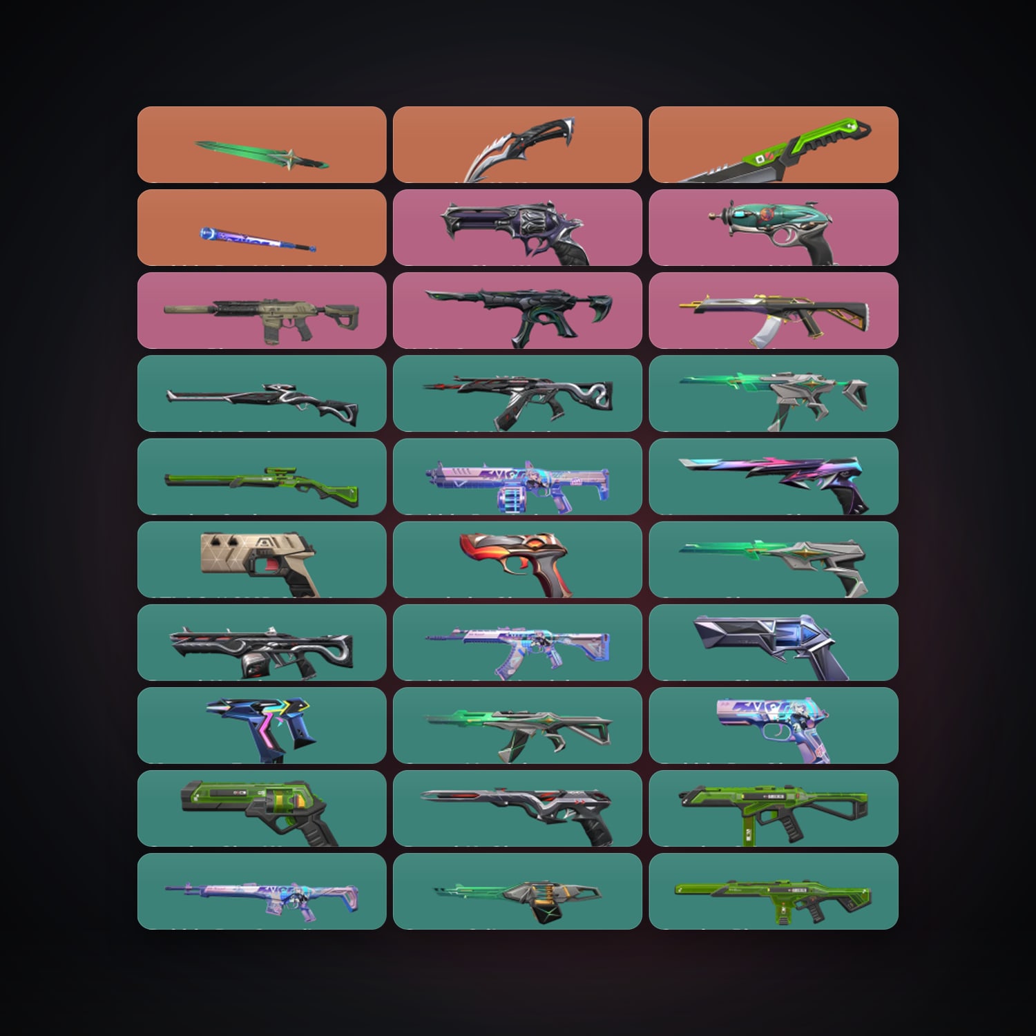Valorant account: BR Gold 2 locker — 4 knives, 68 skins, lvl 289 — HabibiAccounts