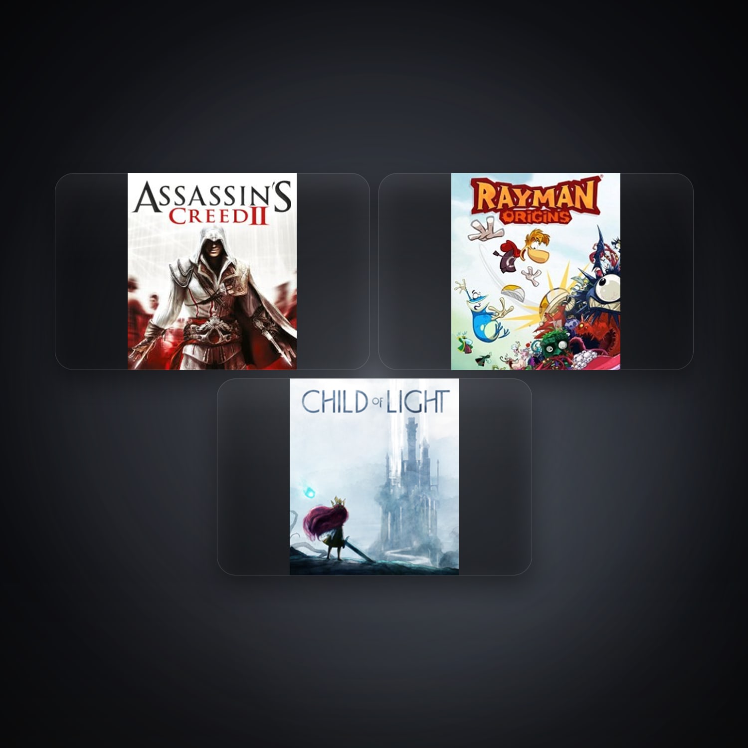 Ubisoft account — Assassin's Creed II + Rayman Origins — BR — 3 games — HabibiAccounts