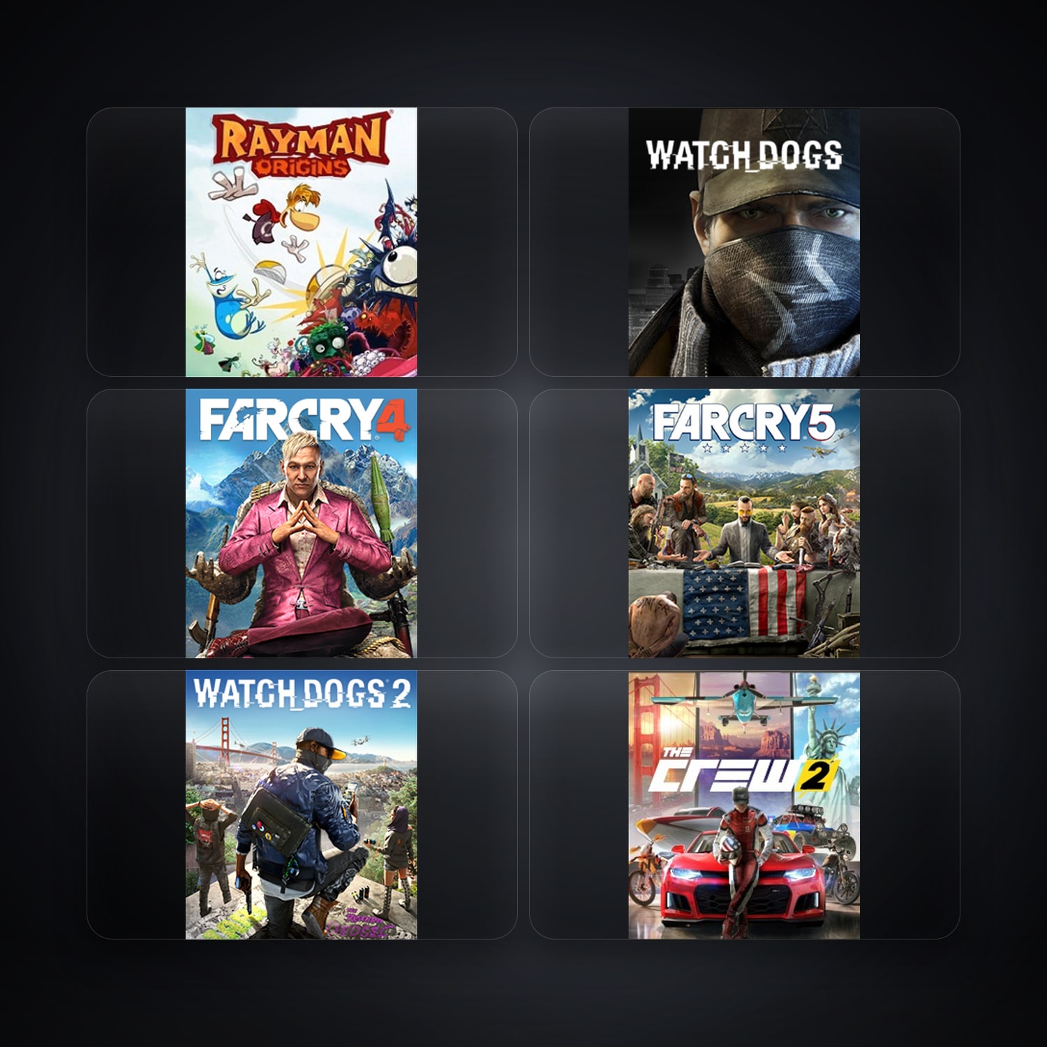 Ubisoft account — Rayman Origins + Watch_Dogs — GB — 6 games — HabibiAccounts
