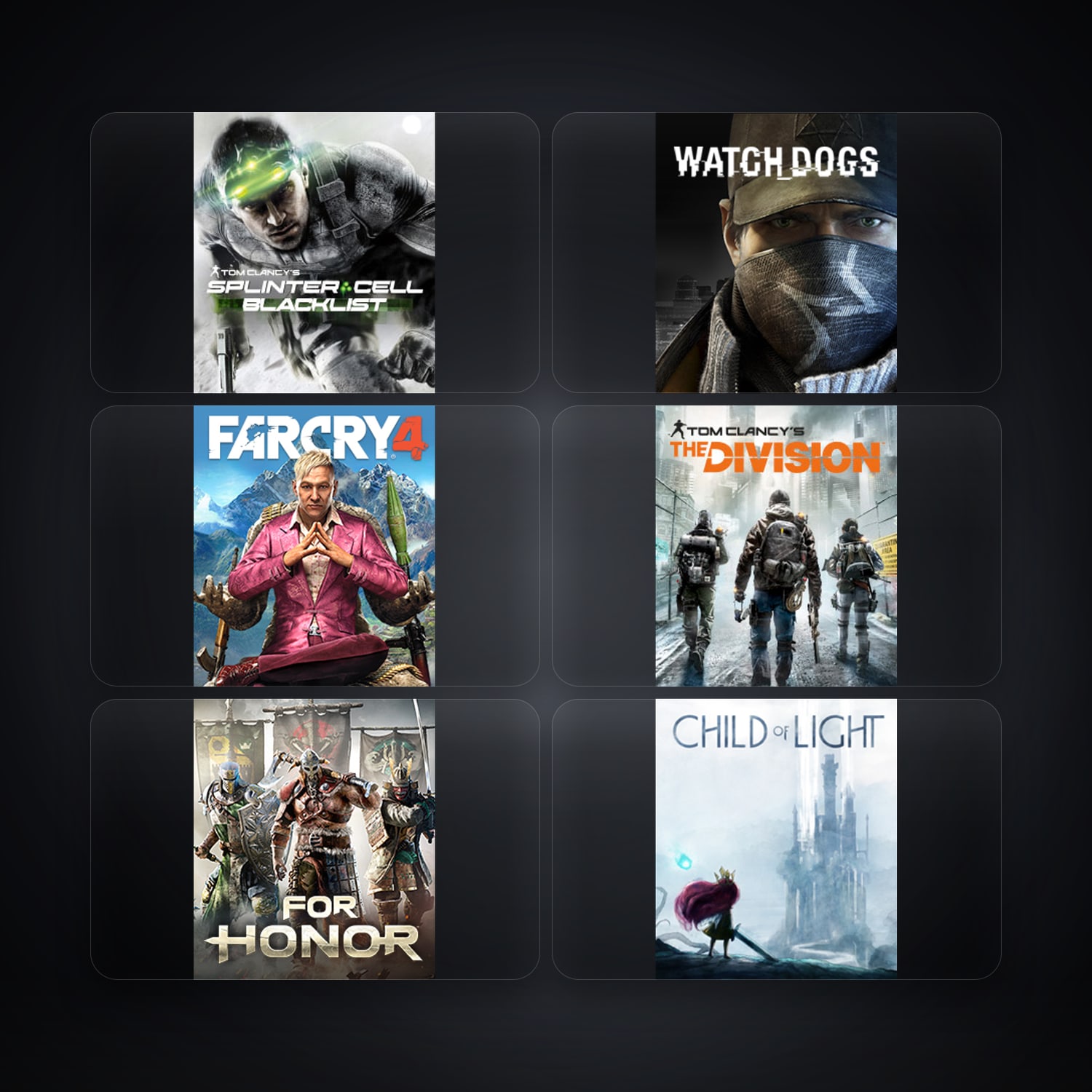 Ubisoft account — Tom Clancy's Splinter Cell Blacklist + Watch_Dogs — IT — 8 games — HabibiAccounts