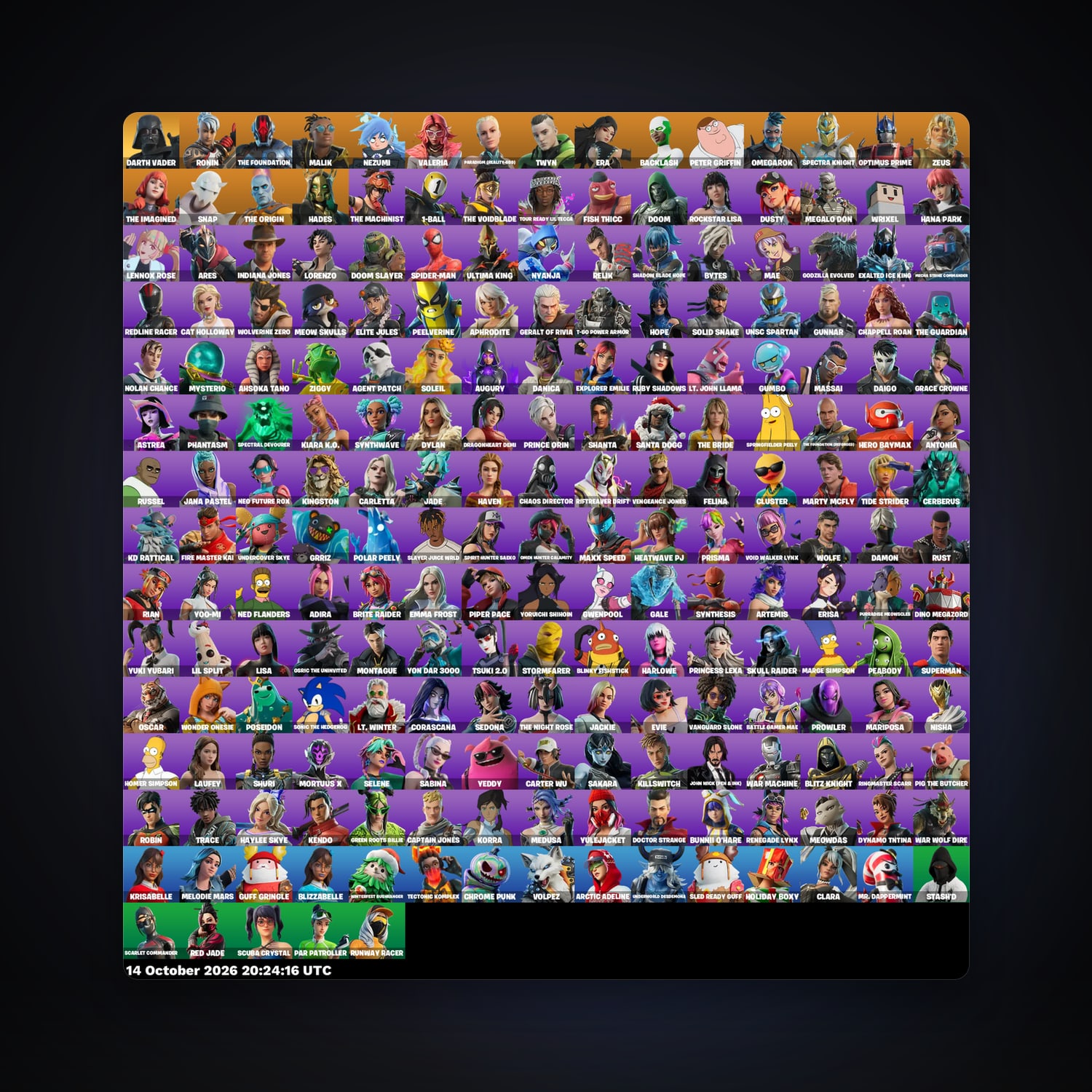 Fortnite account with Ronin & The Foundation — 215 skins — 1.8K V-Bucks — lvl 2375 — HabibiAccounts
