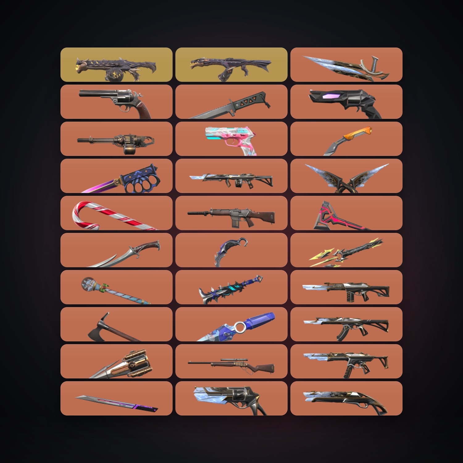 Valorant account: AP Gold 1 locker — 19 knives, 172 skins, lvl 310 — 173 LoL champions, 228 LoL skins — HabibiAccounts