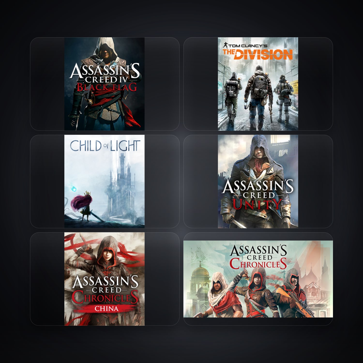 Ubisoft account — Assassin’s Creed IV Black Flag + Tom Clancy's The Division — HK — 9 games — HabibiAccounts