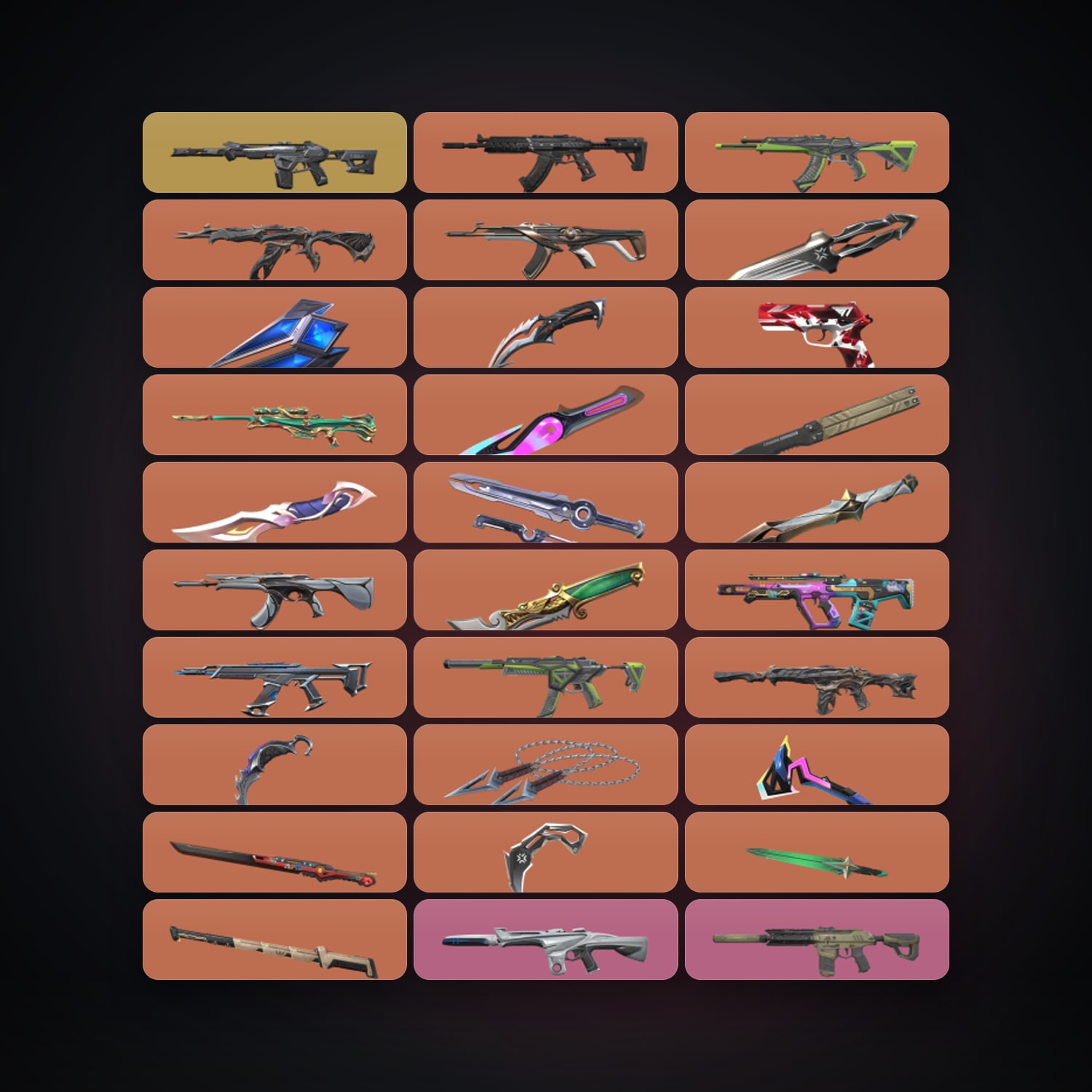 Valorant account: AP Diamond 2 locker — 16 knives, 147 skins, lvl 373 — HabibiAccounts