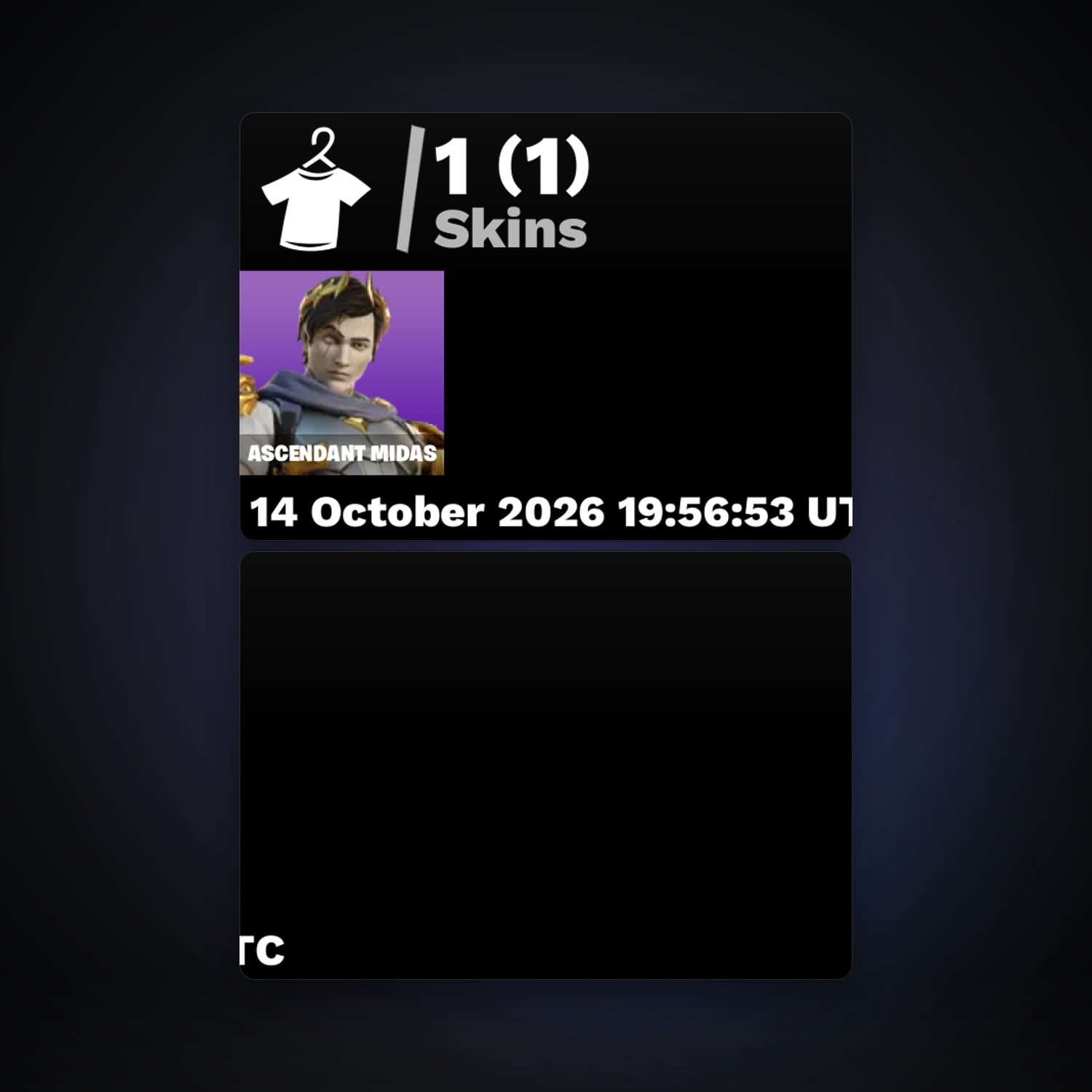 Fortnite account with Ascendant Midas — 1 skin — 400 V-Bucks — lvl 30 — HabibiAccounts