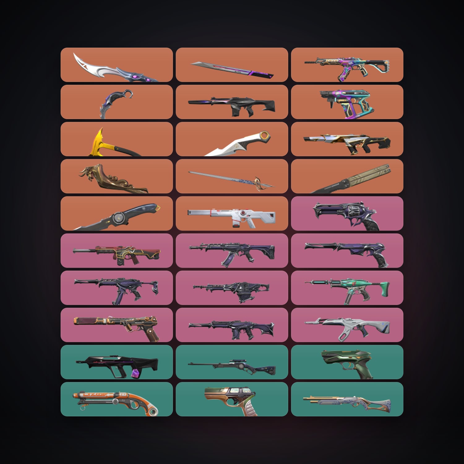 Valorant account: EU Plat 2 locker — 9 knives, 118 skins, lvl 484 — HabibiAccounts