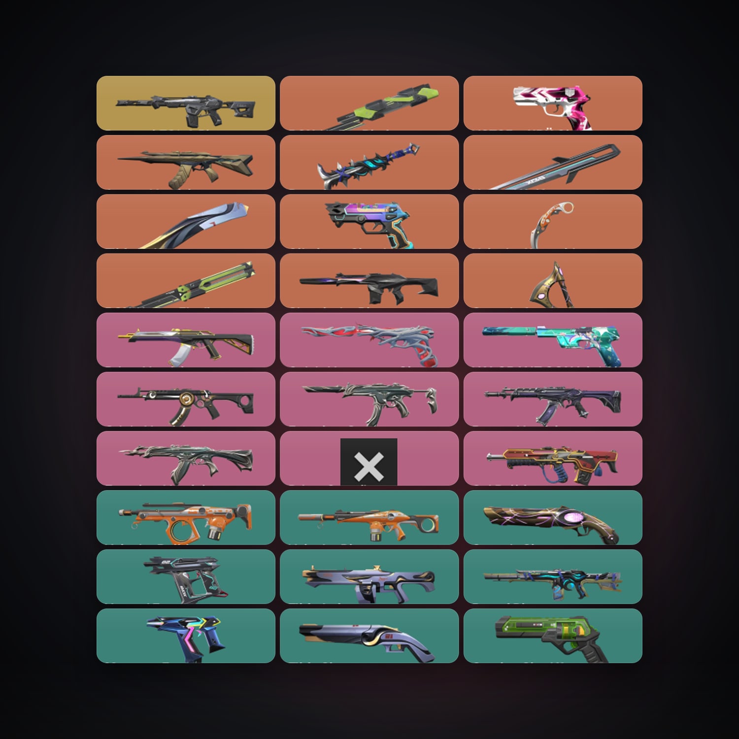 Valorant account: LA Gold 1 locker — 7 knives, 94 skins, lvl 263 — 166 LoL champions, 101 LoL skins — HabibiAccounts