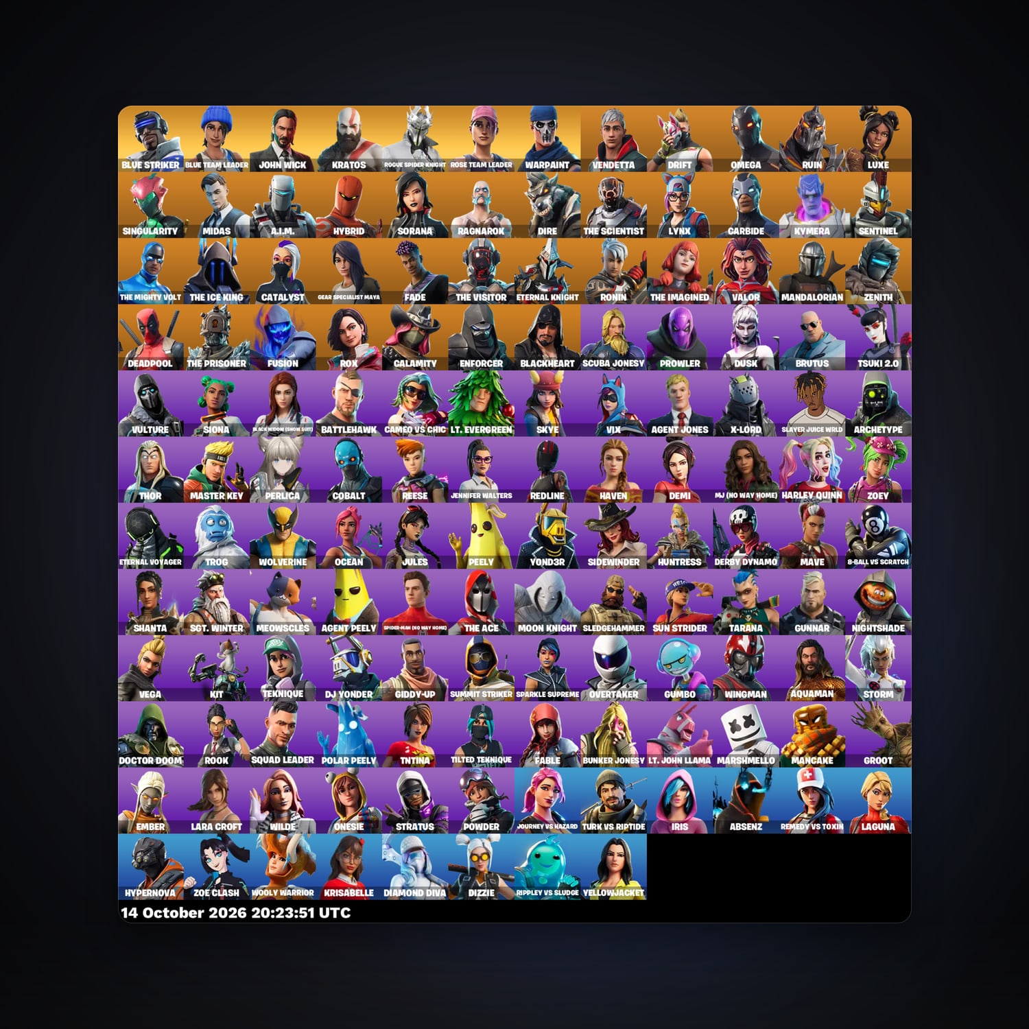 Fortnite account with Omega & Drift — 140 skins — 950 V-Bucks — lvl 1350 — HabibiAccounts