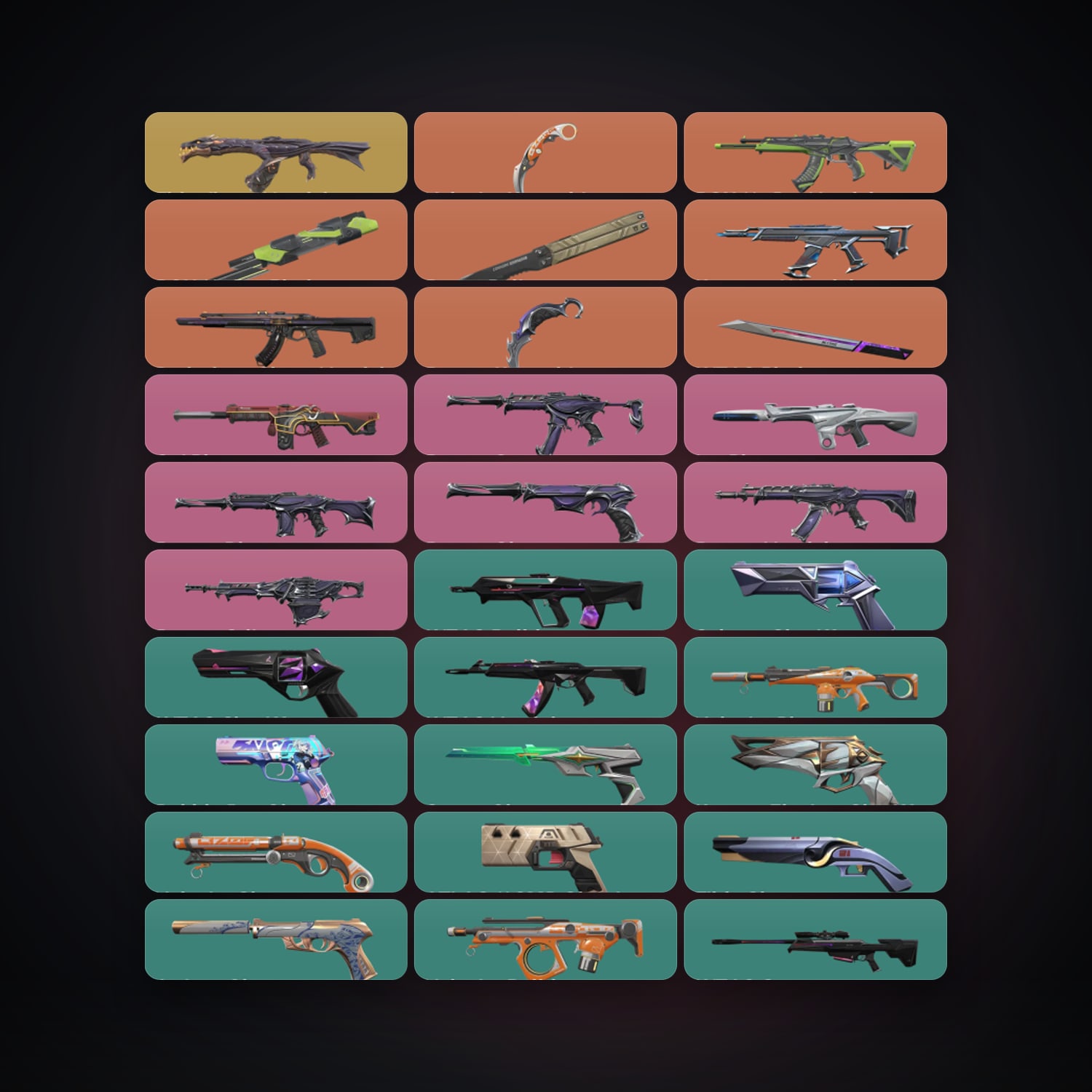 Valorant account: LA Diamond 1 locker — 5 knives, 67 skins, lvl 313 — HabibiAccounts