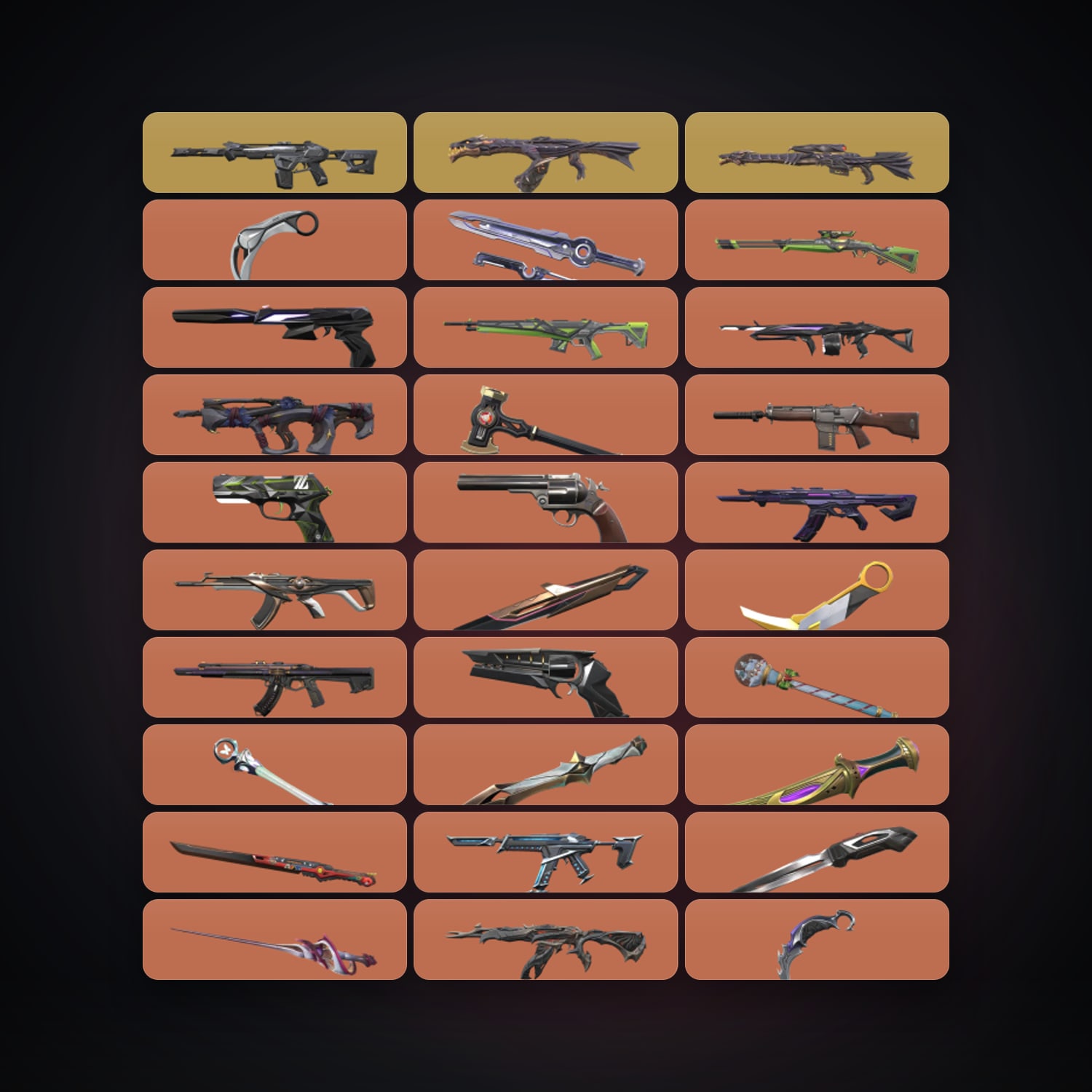 Valorant account: EU Diamond 2 locker — 22 knives, 238 skins, lvl 283 — HabibiAccounts