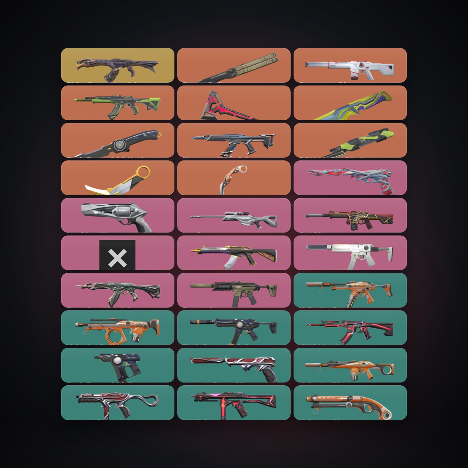 Valorant account: AP Silver 1 locker — 7 knives, 87 skins, lvl 223 — HabibiAccounts