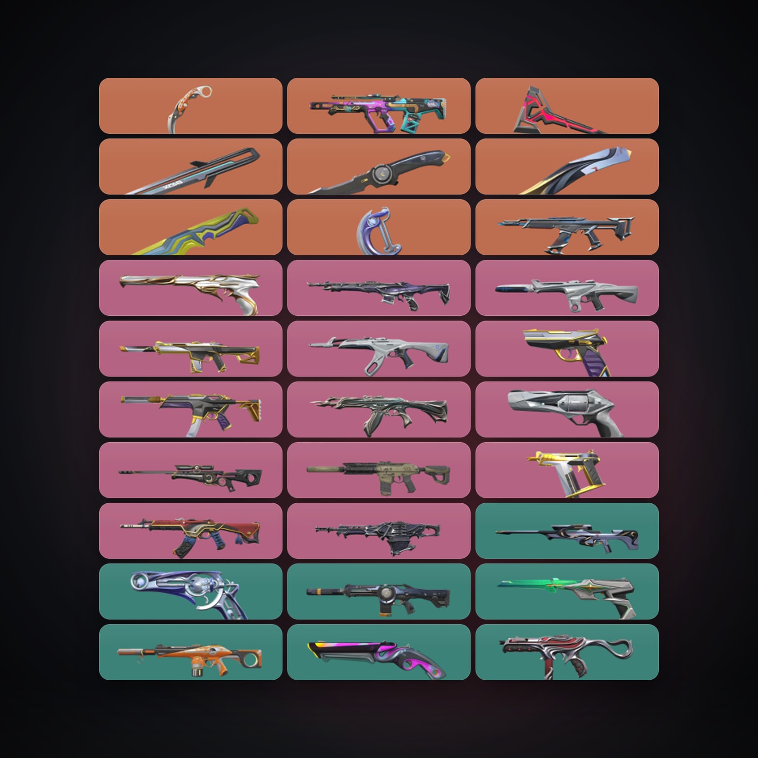 Valorant account: AP Gold 2 locker — 7 knives, 143 skins, lvl 365 — HabibiAccounts