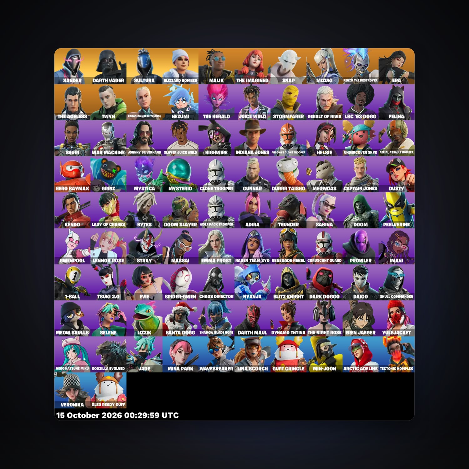 Fortnite account with Malik & The Imagined — 92 skins — 200 V-Bucks — lvl 1298 — HabibiAccounts
