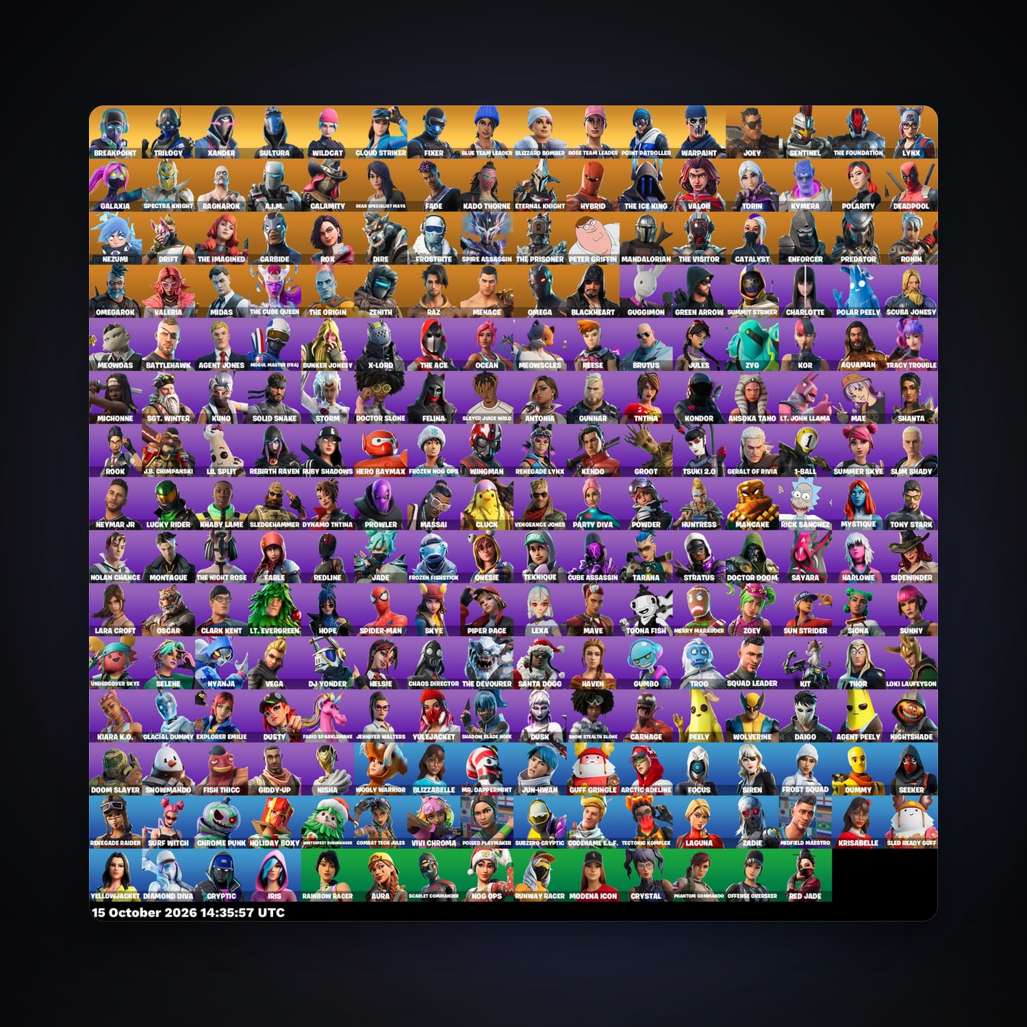 Fortnite account with Rose Team Leader & Warpaint — 238 skins — 350 V-Bucks — lvl 3221 — HabibiAccounts