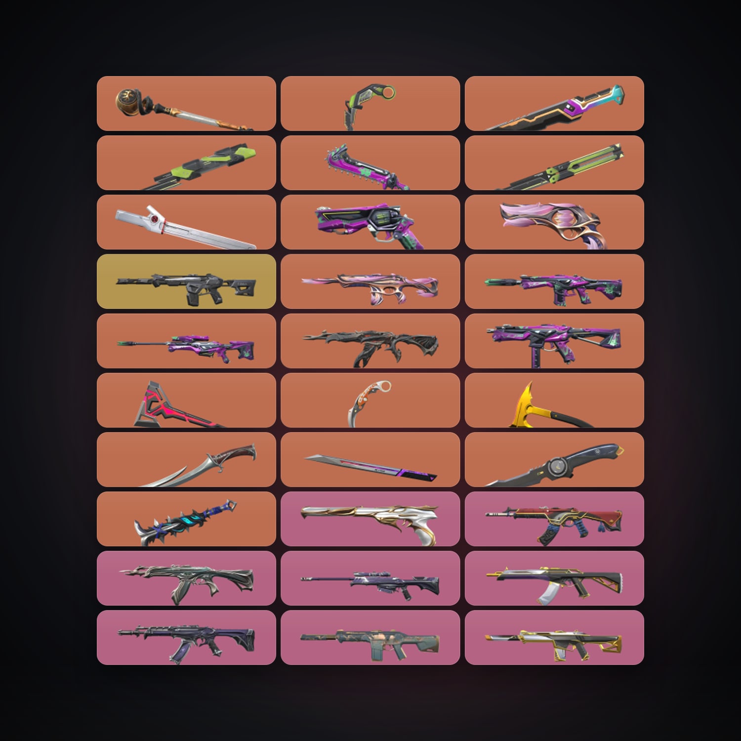Valorant account: NA Gold 3 locker — 14 knives, 142 skins, lvl 379 — HabibiAccounts