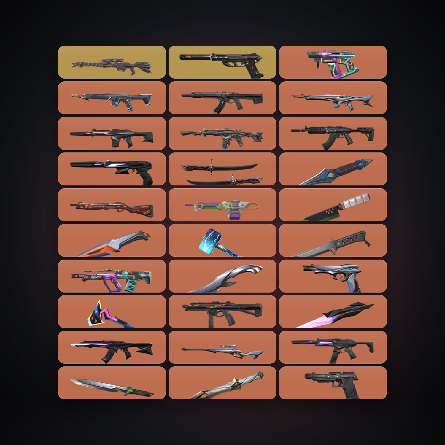 Valorant account: NA Immortal 2 locker — 14 knives, 158 skins, lvl 98 — HabibiAccounts