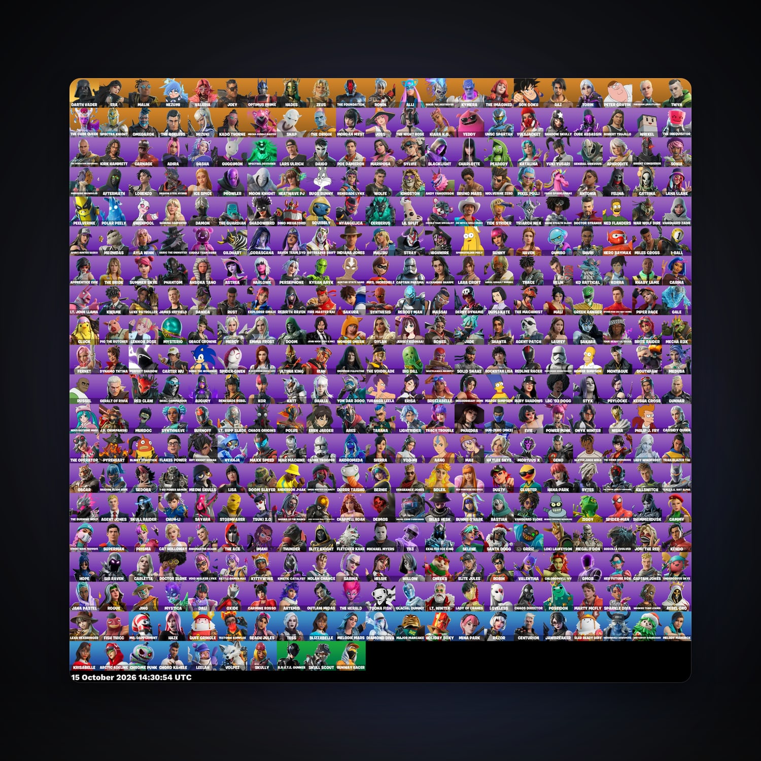 حساب فورتنايت Era وMalik، اللوكر مليان 409 سكن، 2.9K فيبوكس، لفل 4241، 473 فوز — HabibiAccounts