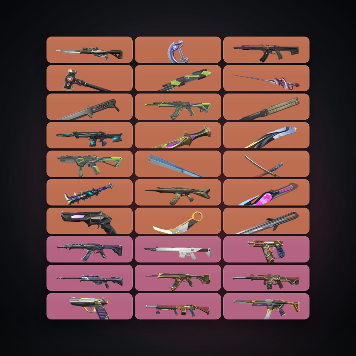Valorant account: AP Diamond 1 locker — 14 knives, 165 skins, lvl 254 — HabibiAccounts