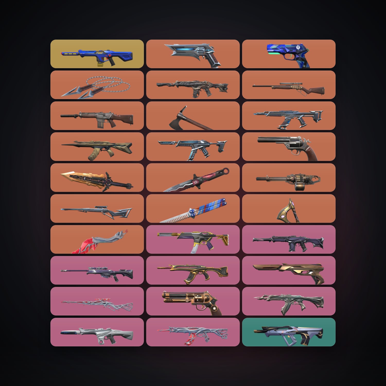 Valorant account: AP Silver 2 locker — 7 knives, 143 skins, lvl 204 — 23 LoL champions — HabibiAccounts