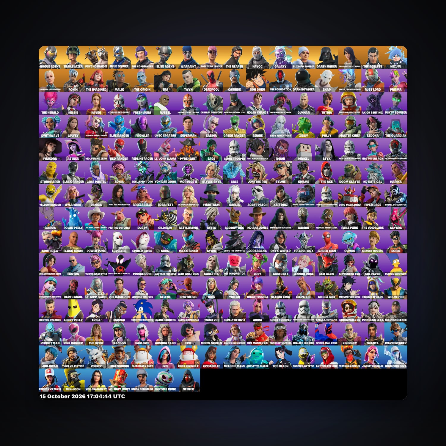 Fortnite account with Blue Squire & Elite Agent — 231 skins — 2.2K V-Bucks — lvl 1273 — HabibiAccounts
