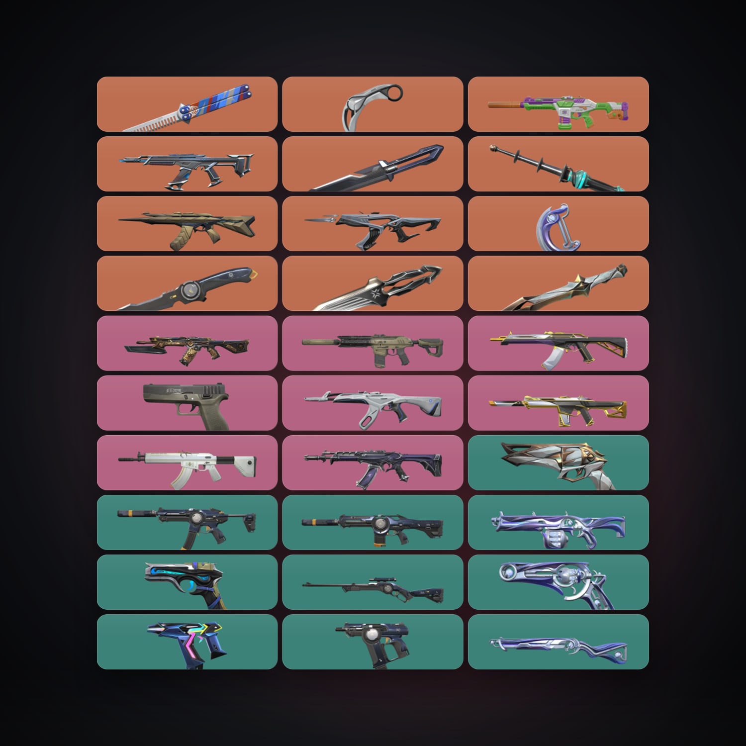 Valorant account: EU Plat 2 locker — 8 knives, 70 skins, lvl 131 — HabibiAccounts
