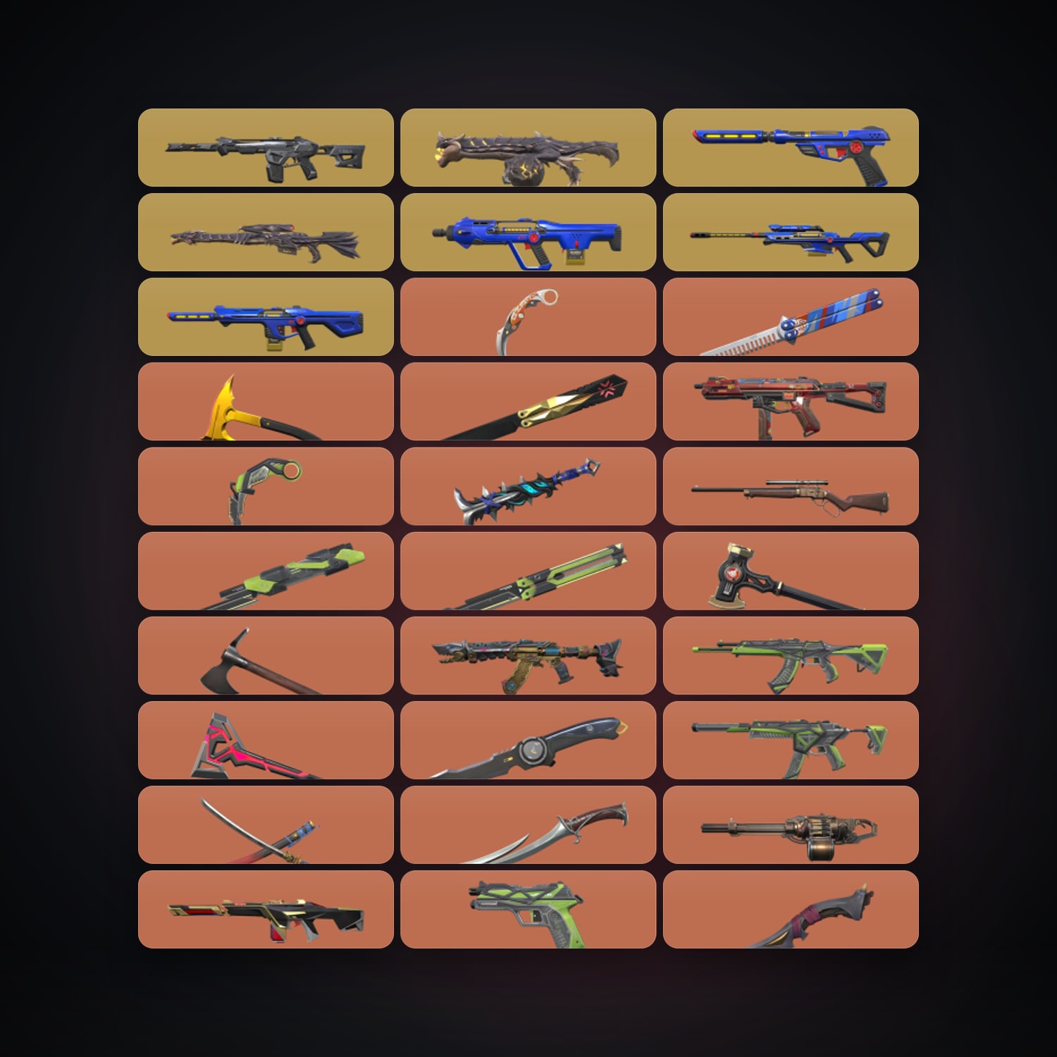 Valorant account: AP Bronze 3 locker — 16 knives, 145 skins, lvl 363 — HabibiAccounts
