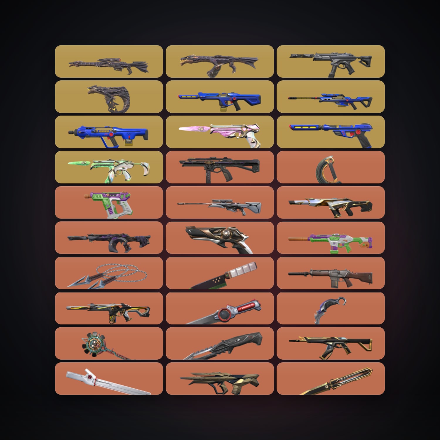 Valorant account: EU Silver 2 locker — 40 knives, 313 skins, lvl 181 — 1734 LoL skins — HabibiAccounts