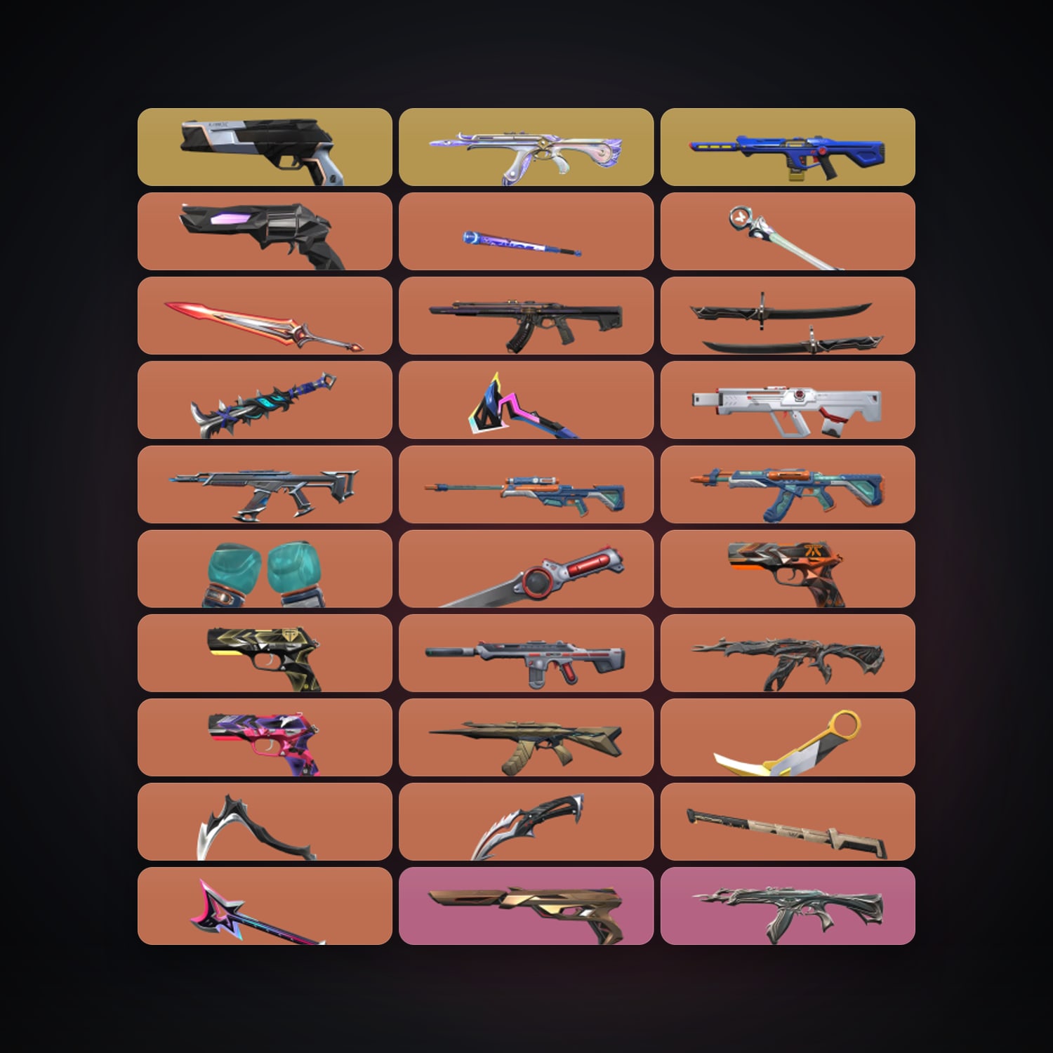 Valorant account: NA Plat 2 locker — 13 knives, 150 skins, lvl 284 — HabibiAccounts