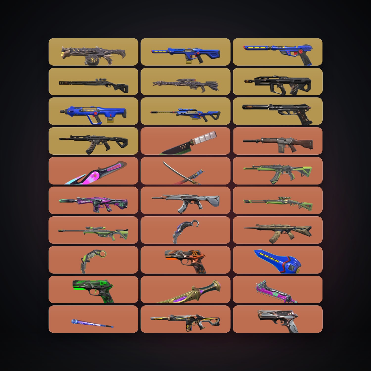 Valorant account: BR Ascendant 2 locker — 42 knives, 418 skins, lvl 299 — HabibiAccounts