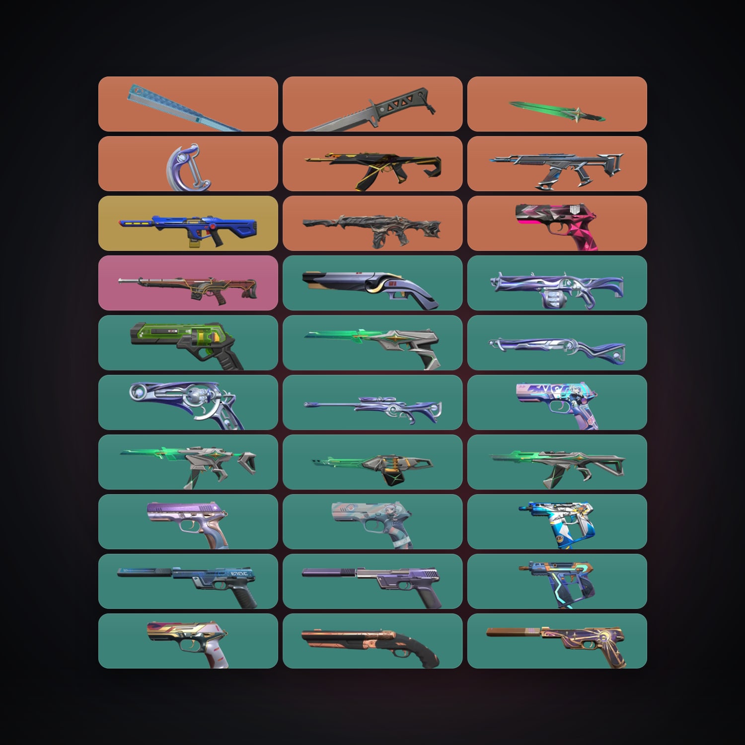 Valorant account: LA Silver 1 locker — 4 knives, 54 skins, lvl 383 — HabibiAccounts