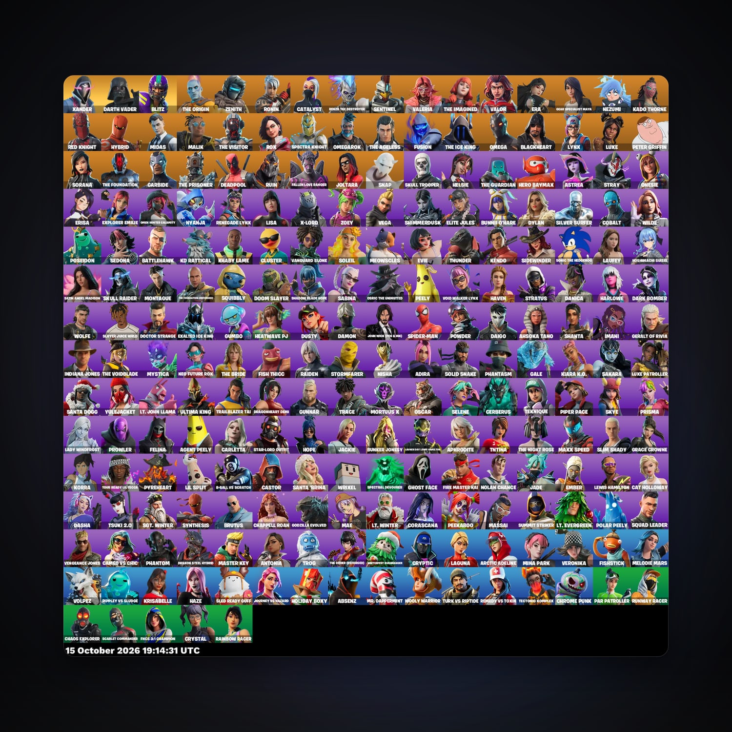 Fortnite account with The Origin & Zenith — 229 skins — 1K V-Bucks — lvl 2800 — HabibiAccounts