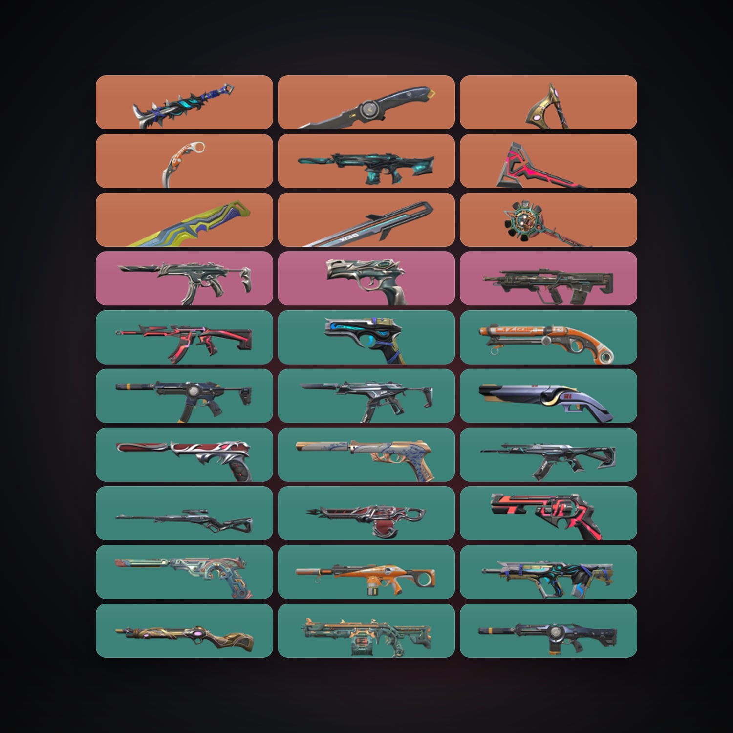Valorant account: LA Bronze 3 locker — 8 knives, 120 skins, lvl 266 — HabibiAccounts