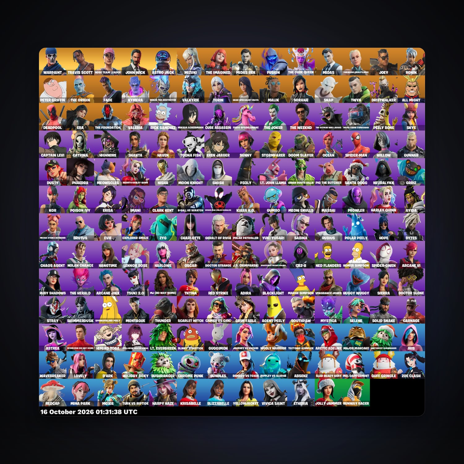 Fortnite account with Travis Scott & Midas — 180 skins — lvl 1923 — HabibiAccounts