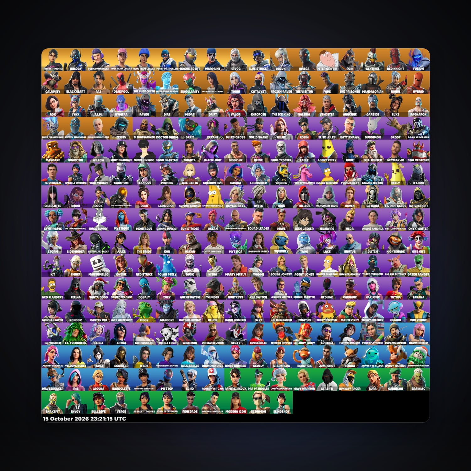 Fortnite account with Rogue Agent & Omega — 266 skins — 100 V-Bucks — lvl 4221 — HabibiAccounts