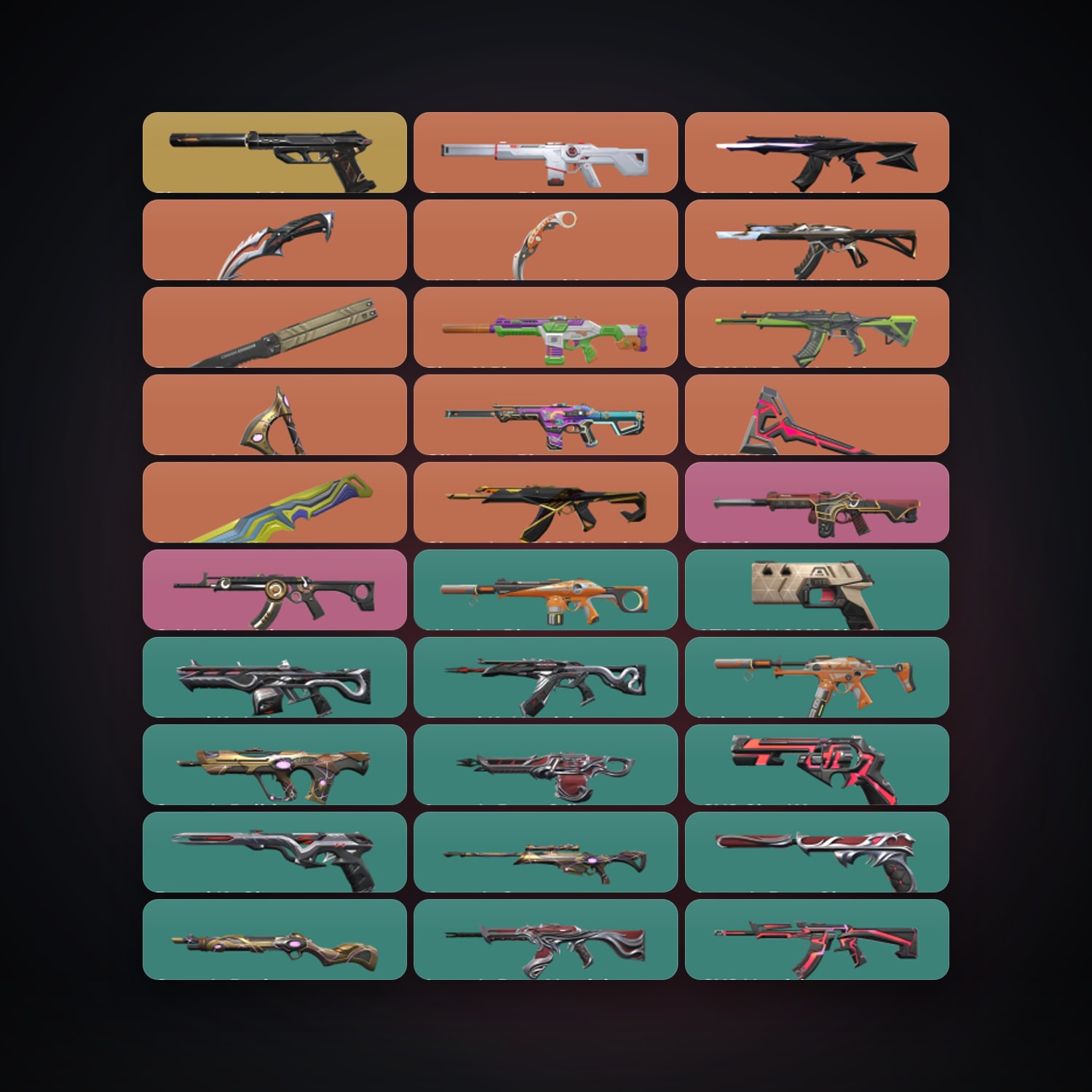 Valorant account: NA Plat 2 locker — 6 knives, 92 skins, lvl 280 — 22 LoL champions — HabibiAccounts
