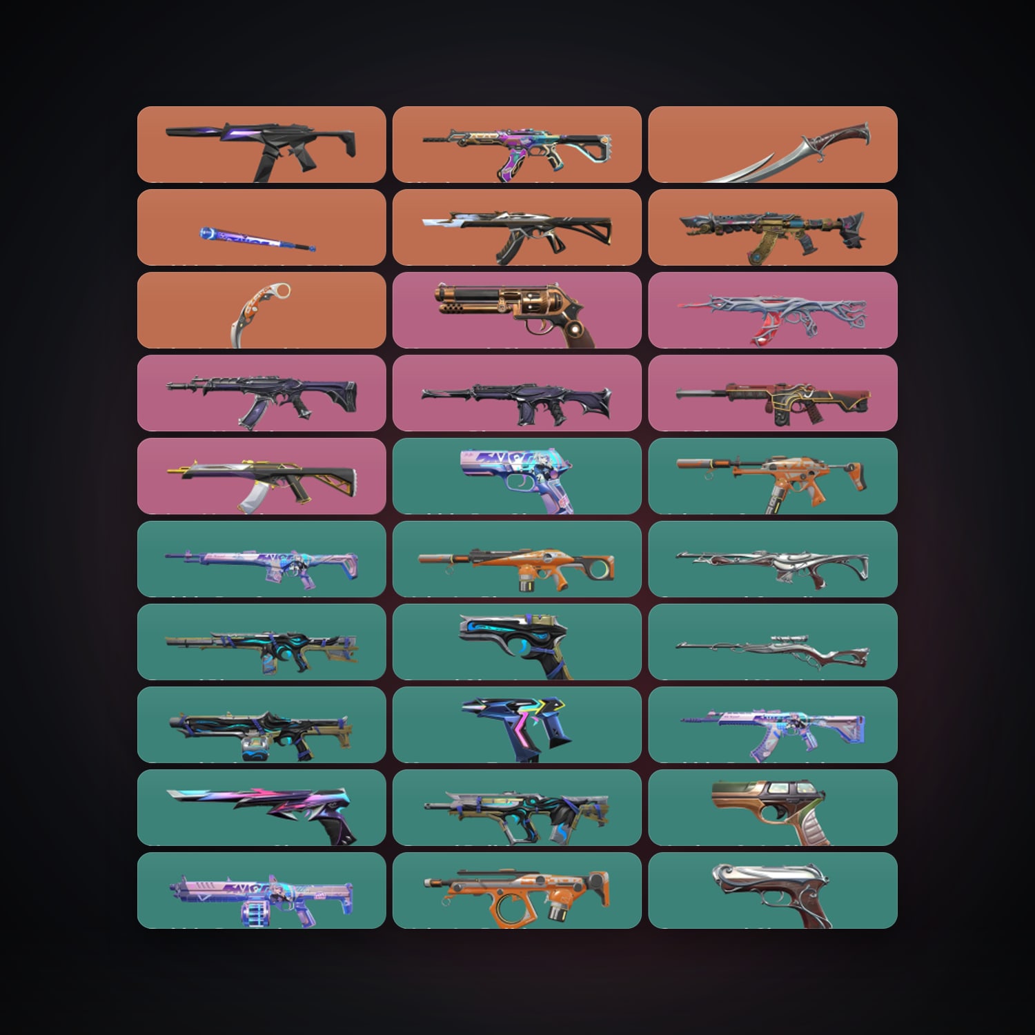 Valorant account: EU Plat 1 locker — 3 knives, 68 skins, lvl 223 — HabibiAccounts