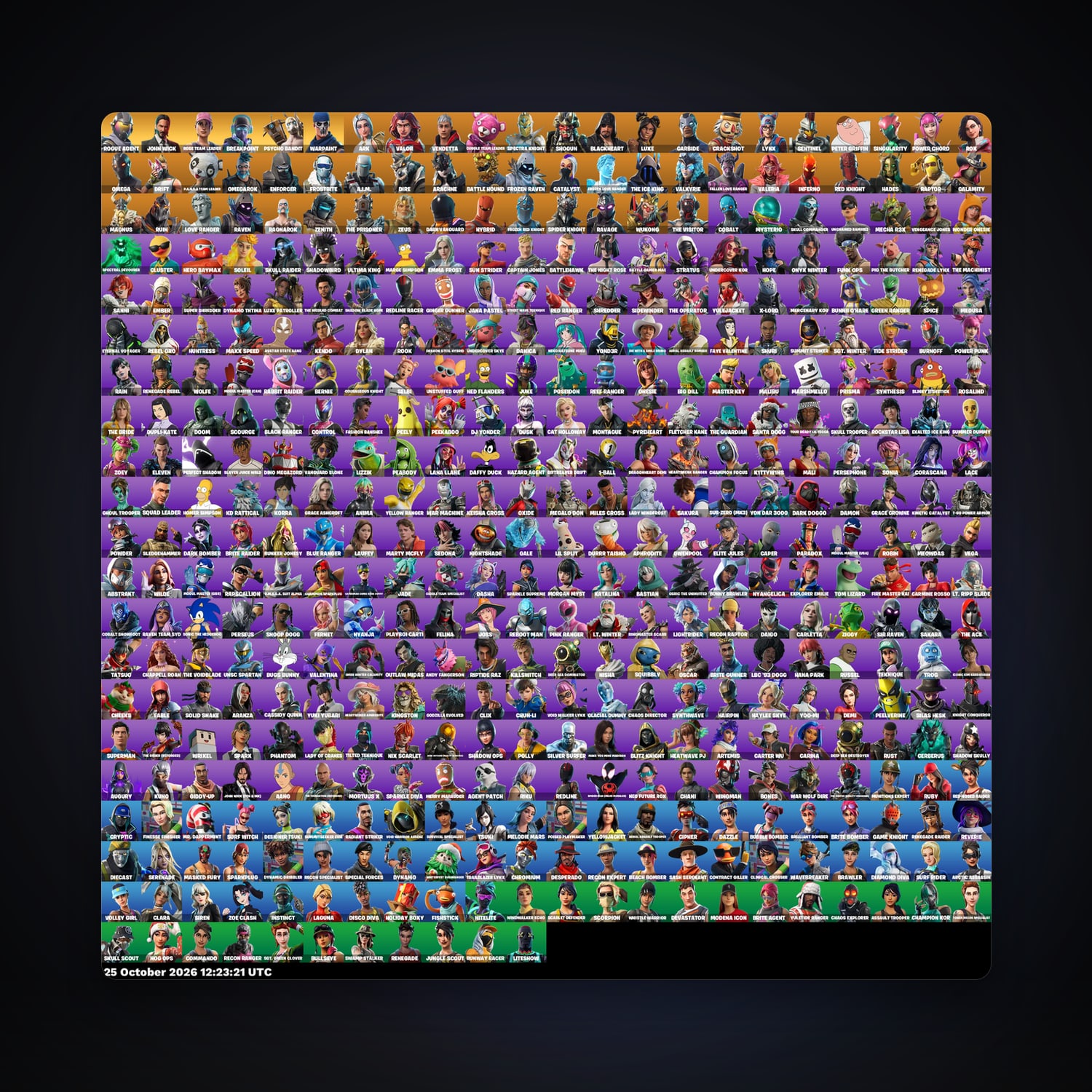 حساب فورتنايت Carbide وArk، اللوكر مليان 451 سكن، 1K فيبوكس، لفل 3063، 722 فوز — HabibiAccounts